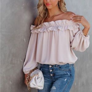 New! Vici Lalette Off The Shoulder Ruffle Blouse